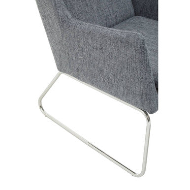 Grey Fabric Lounge Chair and Footstool Set | Azalea