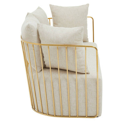 2 Seater Natural Fabric Sofa | Azalea