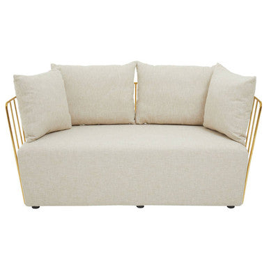 2 Seater Natural Fabric Sofa | Azalea