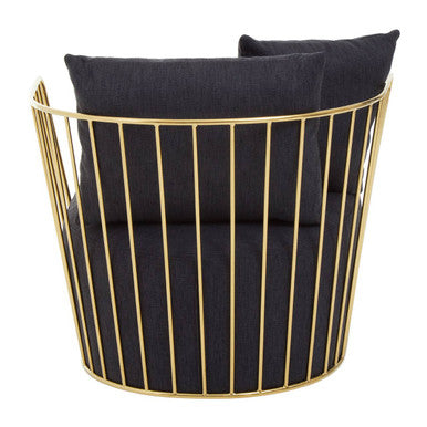 Black Fabric and Metal Chair | Azalea