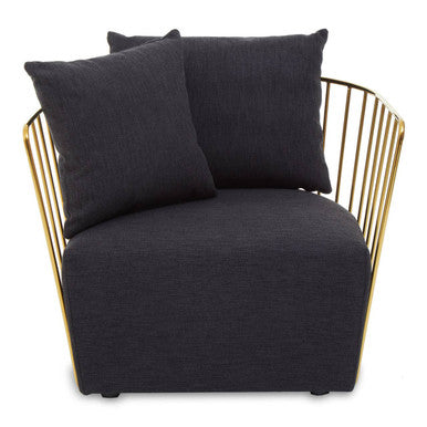 Black Fabric and Metal Chair | Azalea