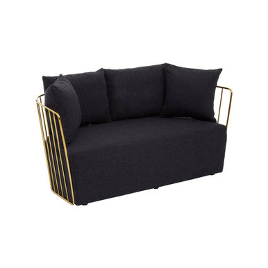 2 Seater Black Fabric Sofa | Azalea