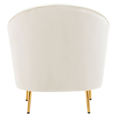 Beige Velvet Armchair | Yasmeen