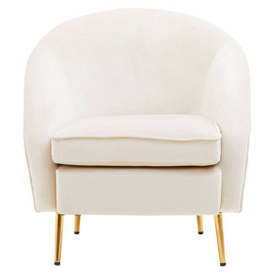 Beige Velvet Armchair | Yasmeen
