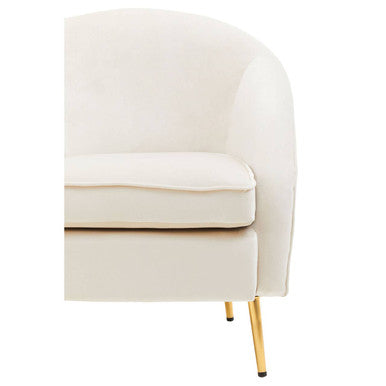 Beige Velvet Armchair | Yasmeen