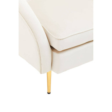 Beige Velvet Armchair | Yasmeen