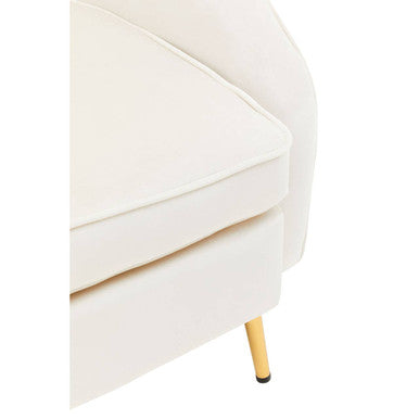 Beige Velvet Armchair | Yasmeen