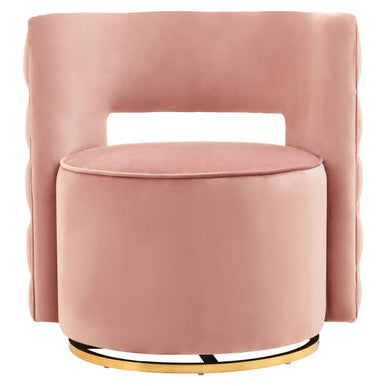 Pink Velvet Swivel Chair | Yasmeen