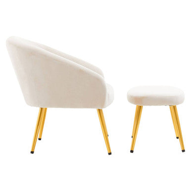 Beige Chair and Footstool | Yasmeen