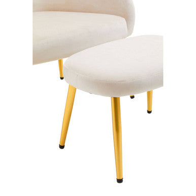 Beige Chair and Footstool | Yasmeen