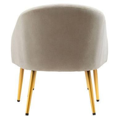Mink Velvet Chair and Footstool | Yasmeen