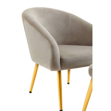 Mink Velvet Chair and Footstool | Yasmeen