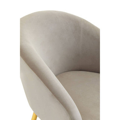 Mink Velvet Chair and Footstool | Yasmeen