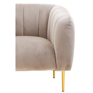 Mink Velvet Channel Detail Armchair | Yasmeen