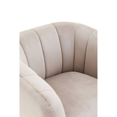 Mink Velvet Channel Detail Armchair | Yasmeen