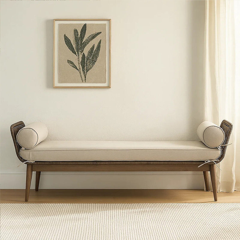 Natural Rope Woven Longue Bench with Cushions | Opus