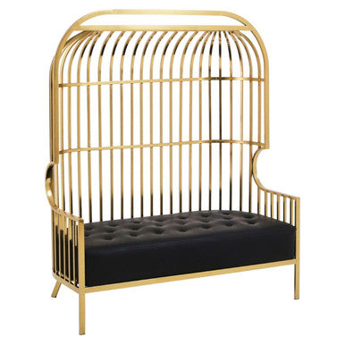 2 Seater Gold Dome Cage Sofa | Eliza