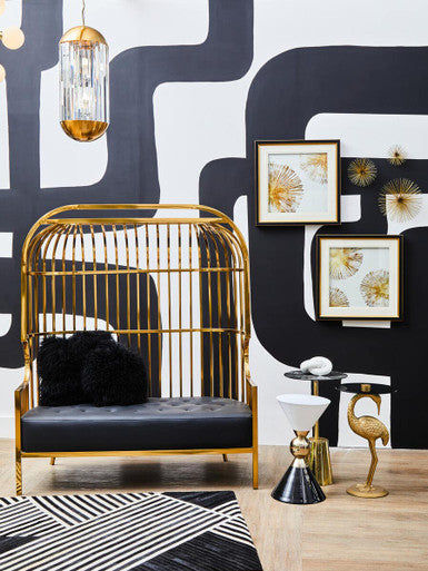 2 Seater Gold Dome Cage Sofa | Eliza
