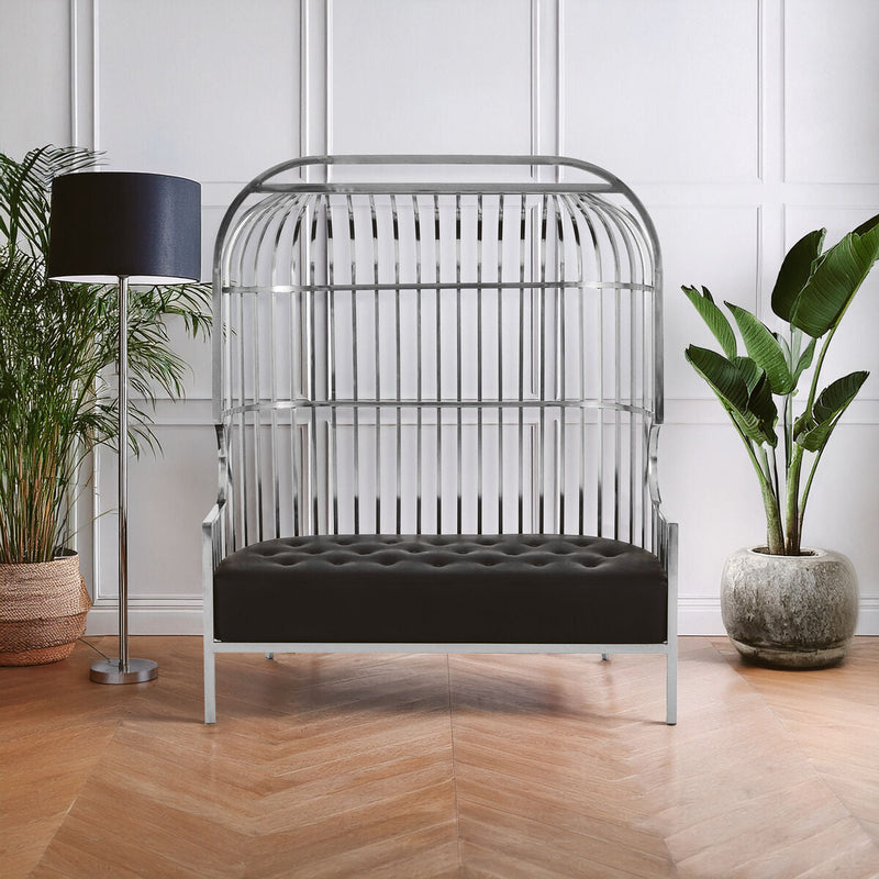 2 Seater Dome Cage Silver Sofa | Eliza