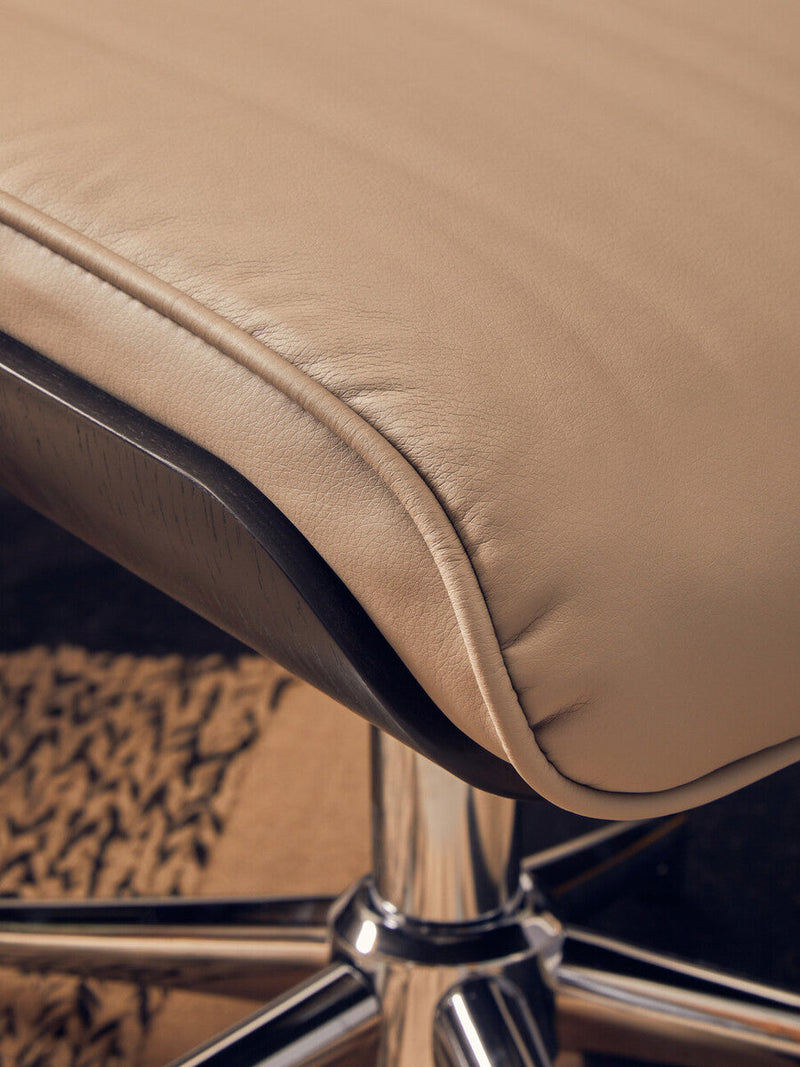 Mink Leather Effect Recliner and Footstool | Warrington