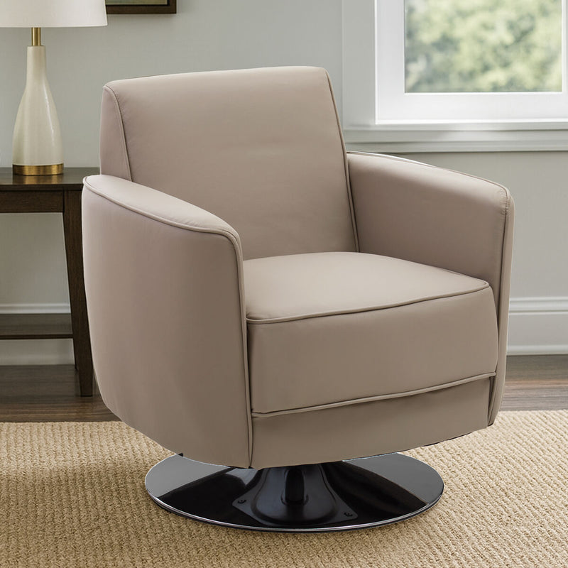 Mink Leather Effect Swivel Chair | Wester