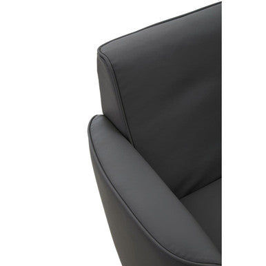 Grey Leather Effect Swivel Chair | Wester