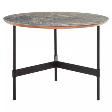 Black Metal Base Coffee Table with Grey Slate Top | Doha