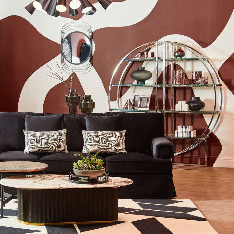 Black Metal Base Coffee Table with Grey Slate Top | Doha