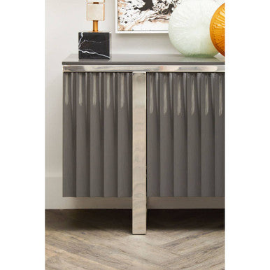 Four Door Grey Gloss Finish Sideboard | Genoa