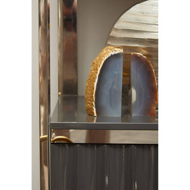 Grey and Stainless Steel Shelf Unit | Genoa