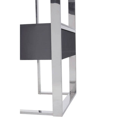 Grey and Stainless Steel Shelf Unit | Genoa