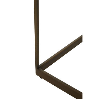 Brown Oak Veneer Top and Brushed Brass Frame Coffee Table | Grenoble
