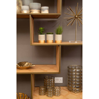 Brushed Brass Multi Tier Shelving Unit | Grenoble