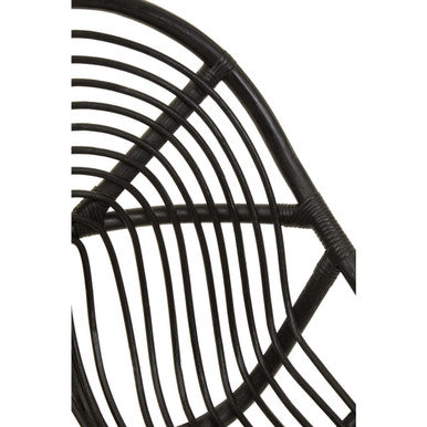Black Natural Rattan and Teak Chair | Manado