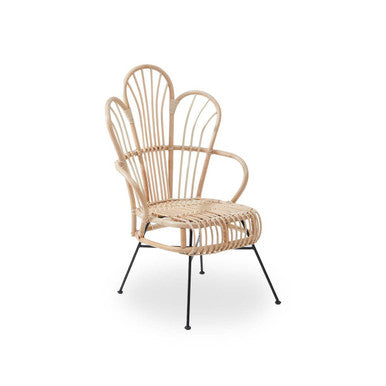 Natural Rattan and Black Metal Back Chair | Java