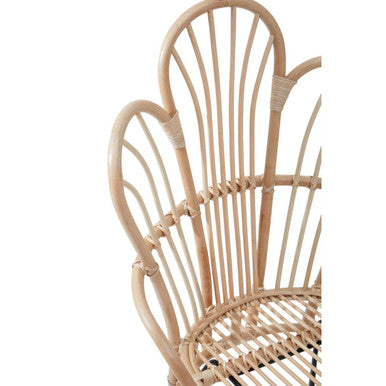 Natural Rattan and Black Metal Back Chair | Java