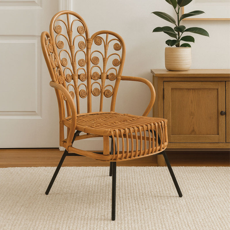 Natural Rattan Scalloped Back Chair | Java