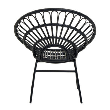 Black Natural Rattan Flared Back Chair | Java
