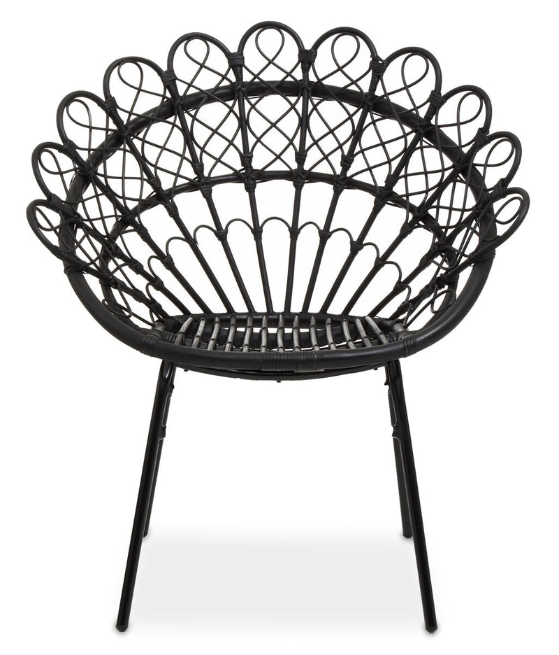 Black Natural Rattan Peacock Chair | Java