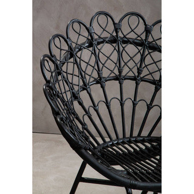 Black Natural Rattan Peacock Chair | Java