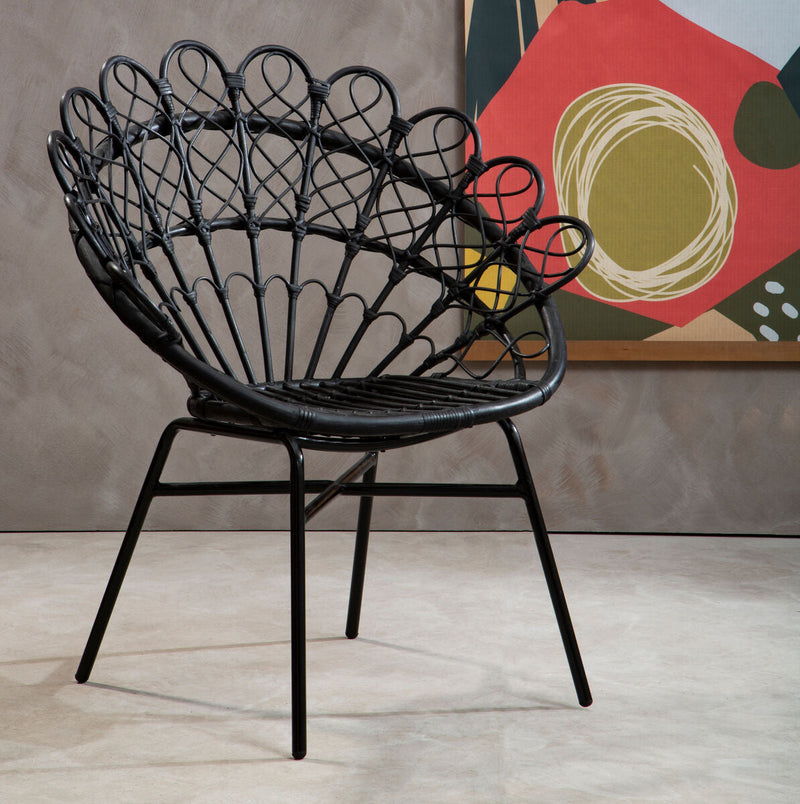 Black Natural Rattan Peacock Chair | Java
