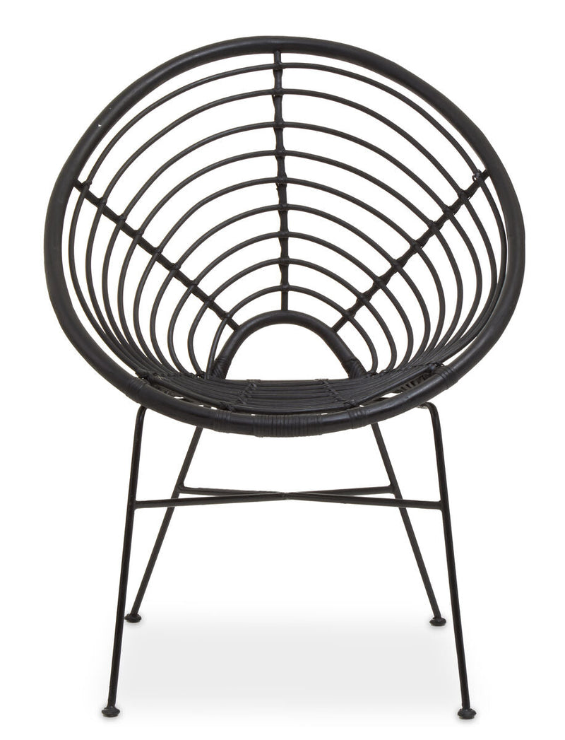 Black Natural Rattan Round Chair | Java