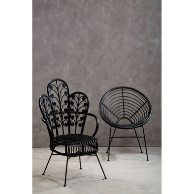 Black Natural Rattan Round Chair | Java