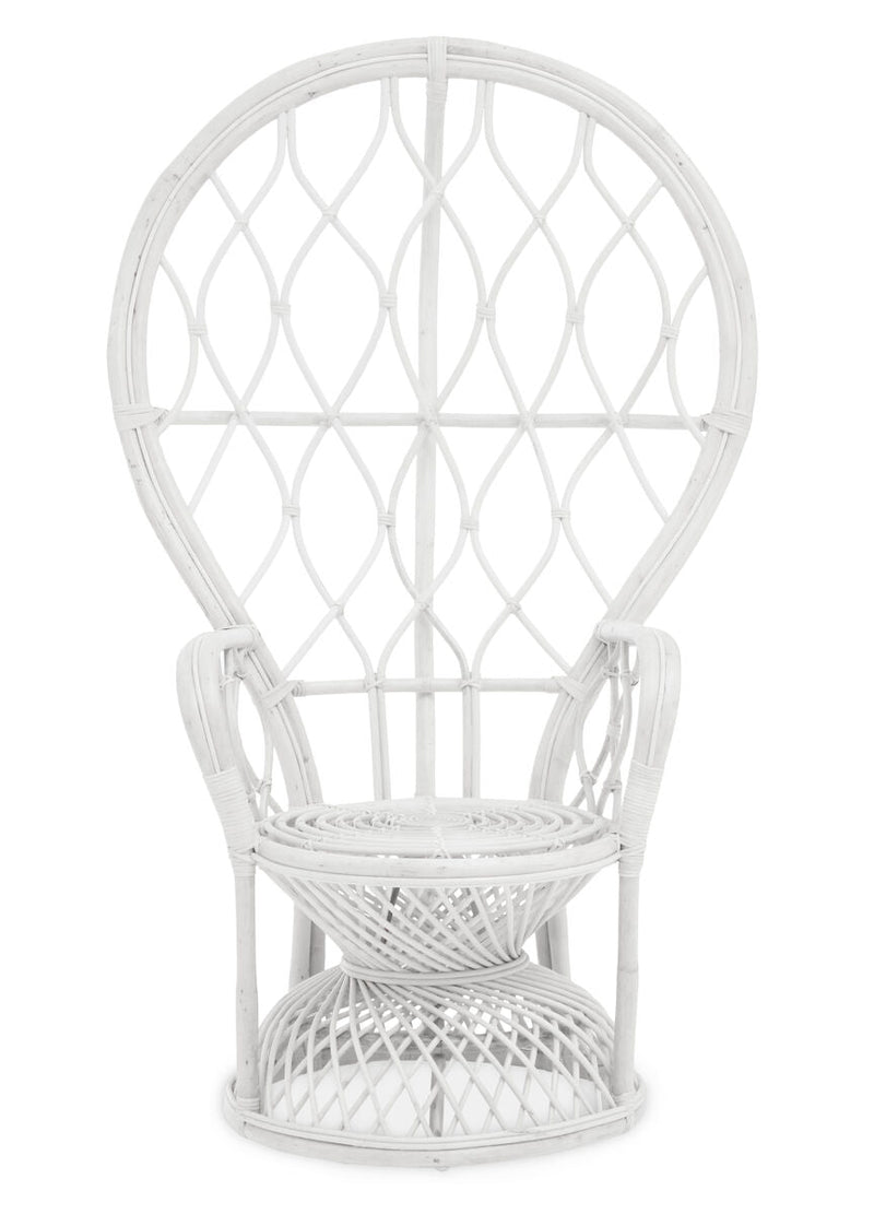 Grey and White Natural Rattan Curved Chair | Java