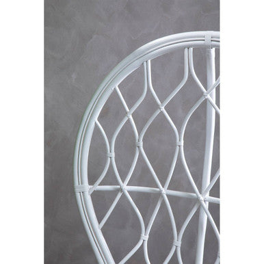 Grey and White Natural Rattan Curved Chair | Java