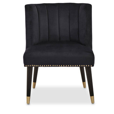 Black Velvet Dining Chair with Black Legs | Doucet