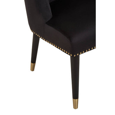 Black Velvet Dining Chair with Black Legs | Doucet