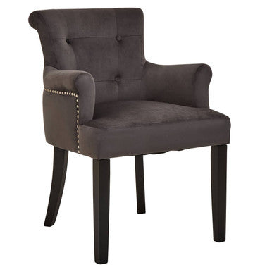Grey Velvet Dining Chair with Ring Back | Doucet
