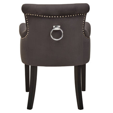 Grey Velvet Dining Chair with Ring Back | Doucet