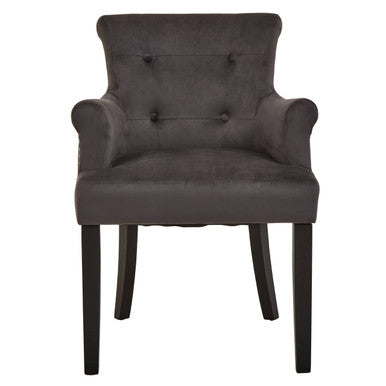 Grey Velvet Dining Chair with Ring Back | Doucet